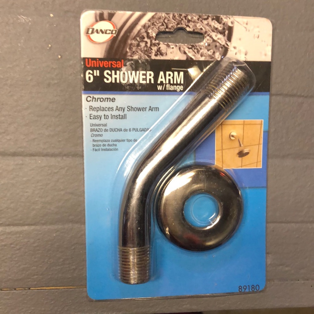 Danco 89180 Shower Arm and FLANGE, Chrome, 6 inch